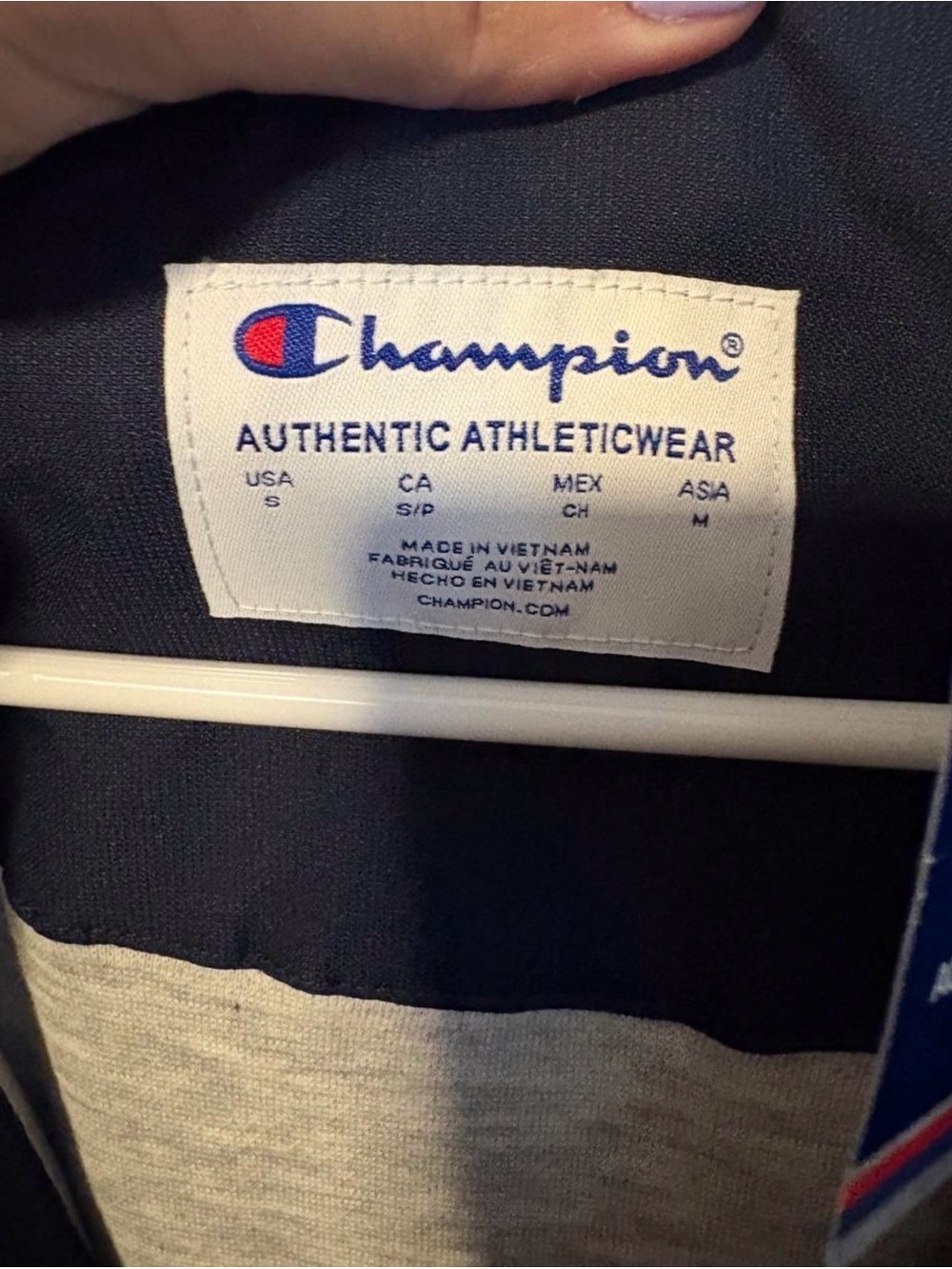 Champion Navy Hooded Windbreaker with Utah State Patch - Picture 5 of 8